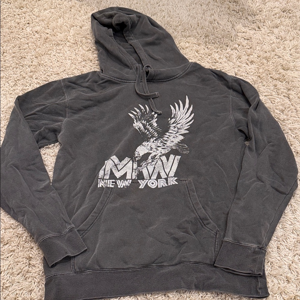 Marissa Webb Charcoal Hoodie with Eagle Design